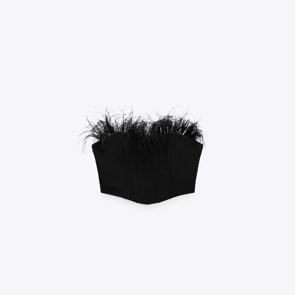 zara feather corset
